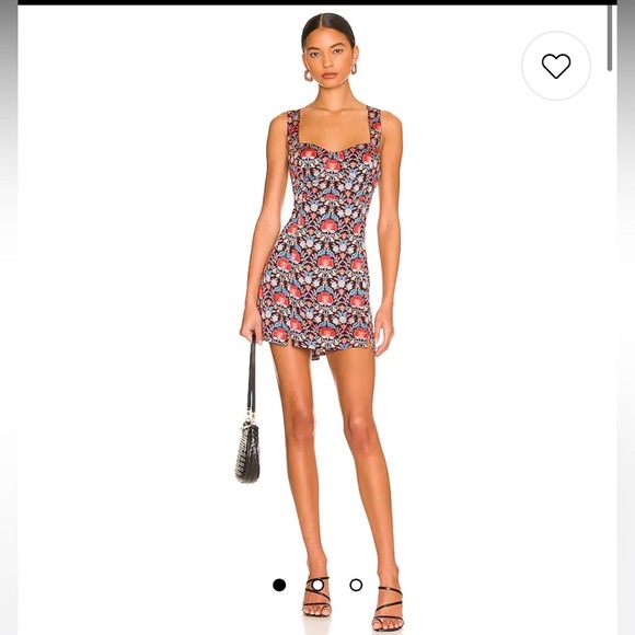 NWT FREE PEOPLE Sasha Printed Mini dress size XS black combo - Picture 2 of 9